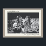 Minimalist Modern Taupe Hanukkah Photo Holiday Card<br><div class="desc">Minimalist Modern Taupe Hanukkah Photo Holiday Card</div>