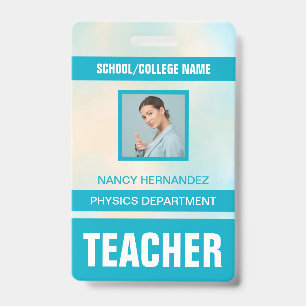 Minimalist Modern Teacher ID Card Badge