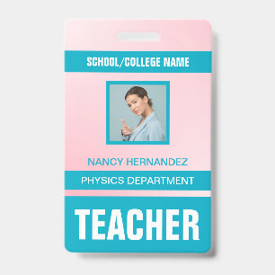 Minimalist Modern Teacher ID Card Badge