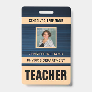 Minimalist Modern Teacher ID Card Badge