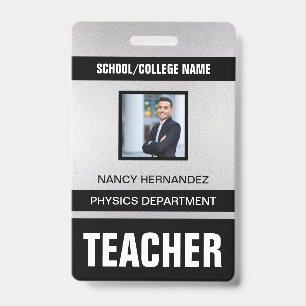 Minimalist Modern Teacher ID Card Badge