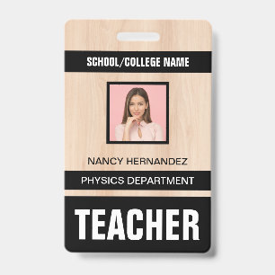 Minimalist Modern Teacher ID Card Badge