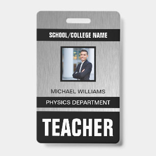 Minimalist Modern Teacher ID Card Badge
