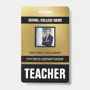 Minimalist Modern Teacher ID Card Badge