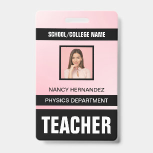 Minimalist Modern Teacher ID Card Badge