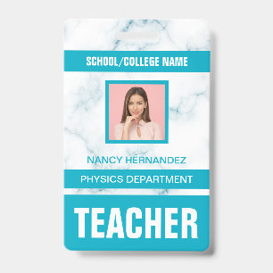 Minimalist Modern Teacher ID Card Badge