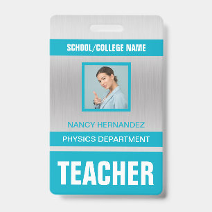 Minimalist Modern Teacher ID Card Badge