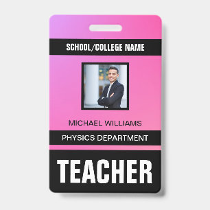 Minimalist Modern Teacher ID Card Badge