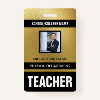 Minimalist Modern Teacher ID Card ID Badge