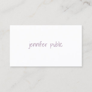 Minimalist Modern Template Elegant Hand Script Top Business Card