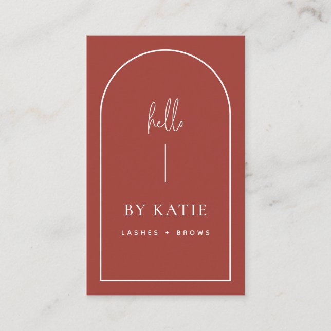 Minimalist Modern Terracotta Arch Beauty  Business Card (Front)