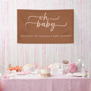 Minimalist Modern Terracotta & Beige Baby Shower  Banner