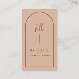 Minimalist Modern Terracotta Blush Arch Beauty  Business Card
