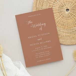 Minimalist Modern Terracotta Wedding Invitation