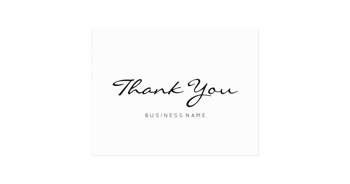 Minimalist Modern Thank You Postcard Zazzle Co Uk