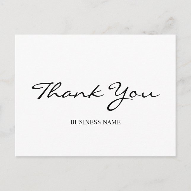 Minimalist Modern Thank You Postcard (Front)