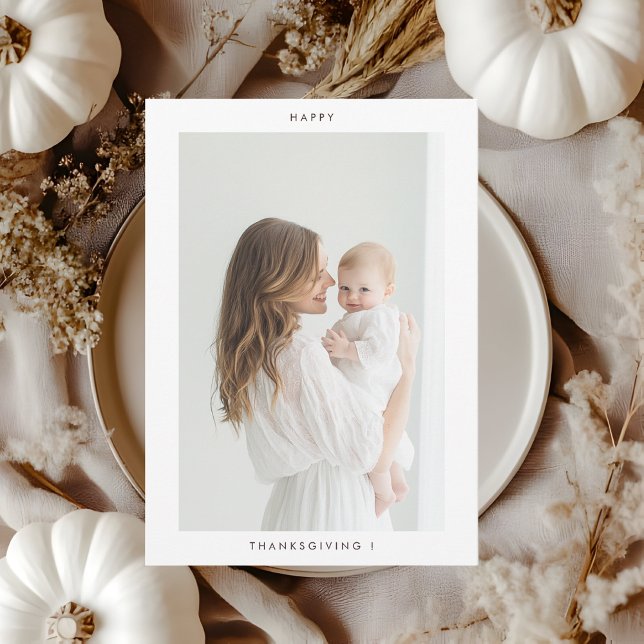 Minimalist Modern Thanksgiving Photo  Invitation (Creator Uploaded)