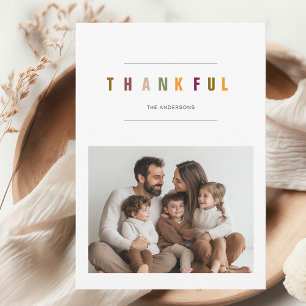 Minimalist Modern Thanksgiving Photo Thankful