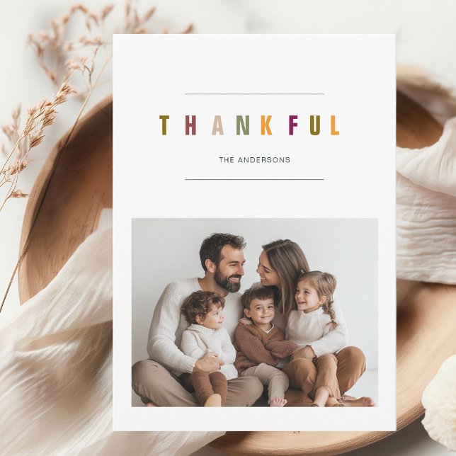 Minimalist Modern Thanksgiving Photo Thankful (Creator Uploaded)