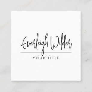 Minimalist Modern Trendy Handwritten Script  Square Business Card