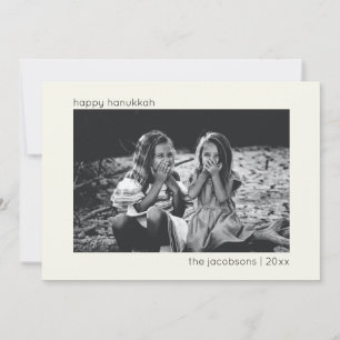 Minimalist Modern Trendy Hanukkah Photo Holiday Card