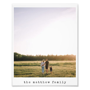 Minimalist Modern Typewriter Family Photo Print