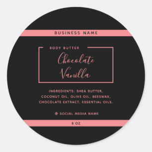 Minimalist modern typography black  product  label