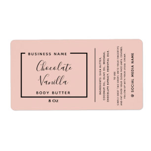 Minimalist modern typography blush product  label