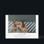 Minimalist Modern Typography Couple Two Photo  Save The Date<br><div class="desc">Announce your big day with this minimalist modern save-the-date card, featuring a sleek white background and space for two photos—one on the front and one on the back. The clean typography adds a contemporary touch, perfectly complementing the timeless simplicity of the design. Showcase your favourite moments as a couple while...</div>