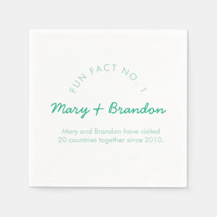 Minimalist Modern Typography Fun Fact Wedding Napkin