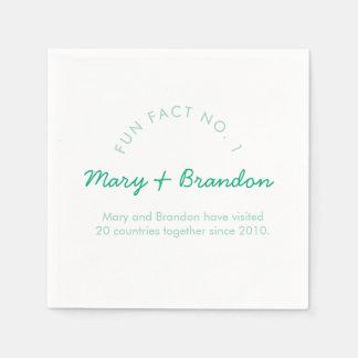 Minimalist Modern Typography Fun Fact Wedding Napkin