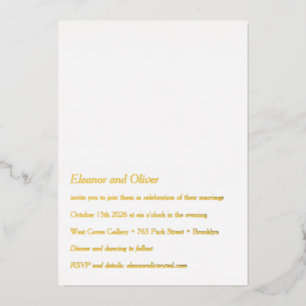 Minimalist Modern Typography Photo QR Wedding Gold