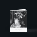 Minimalist Modern Typography Photo Wedding Folded Thank You Card<br><div class="desc">Minimalist Modern Black and White Typography Photo Wedding Folded Thank You Card</div>