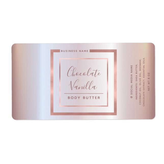 Minimalist modern typography rose gold frame foil  (Front)