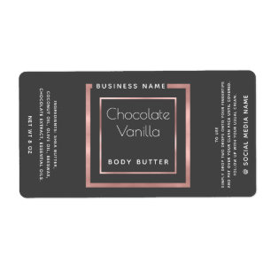 Minimalist modern typography rose gold frame label