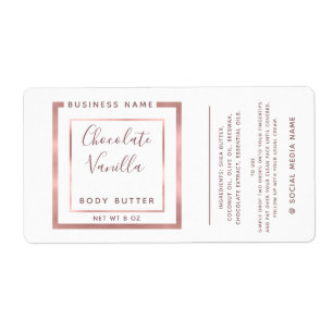 Minimalist modern typography rose gold frame label