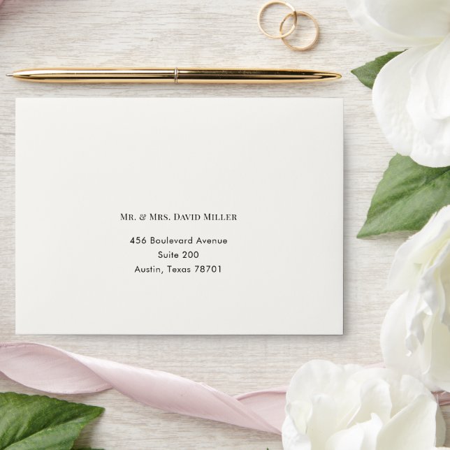 Minimalist Modern Typography Wedding Addresses Envelope (Wedding)