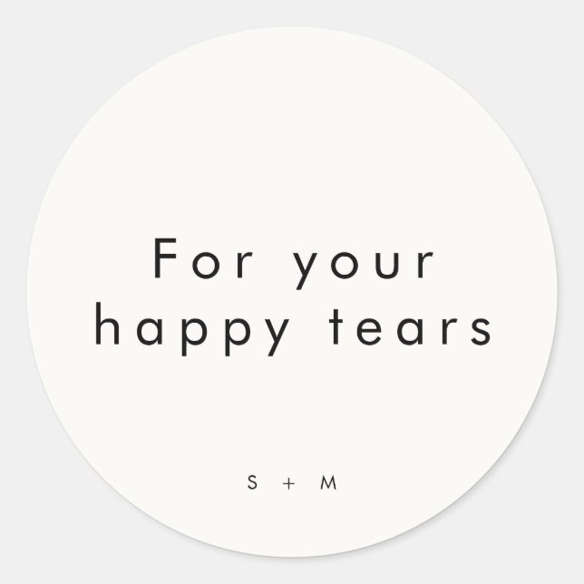 Minimalist Modern Typography Wedding Classic Round Sticker (Front)