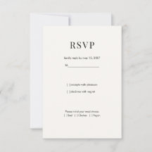 Minimalist Modern Typography Wedding RSVP Card