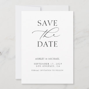 Minimalist Modern Typography Wedding Save The Date