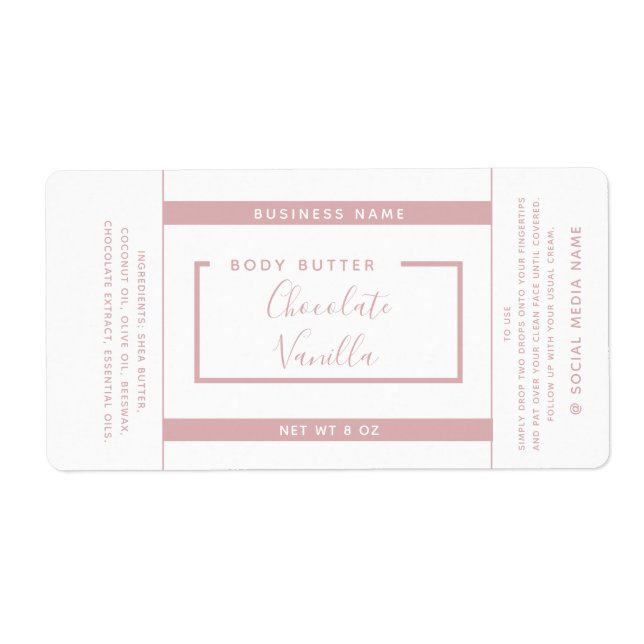 Minimalist modern typography white product  label (Front)
