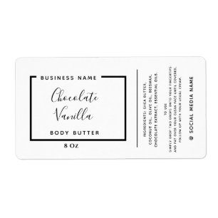 Minimalist modern typography white product  label