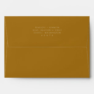 Minimalist Modern Vintage Ochre Return Address Envelope