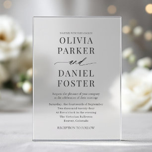 Minimalist Modern Wedding Acrylic Invitations