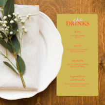 Minimalist Modern Wedding Bar Menu | Drink Menu