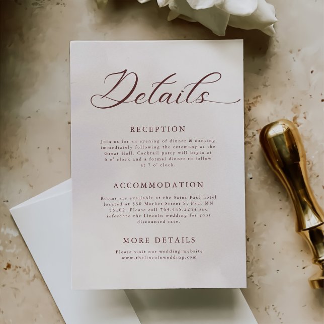 Minimalist Modern Wedding Details Enclosure Card (Creator Uploaded)
