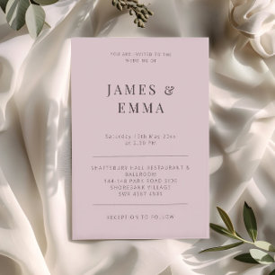 Minimalist Modern Wedding Dusky Rose Invitation