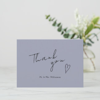 Minimalist Modern Wedding Flat Thank You Card