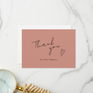 Minimalist Modern Wedding Flat Thank You Card