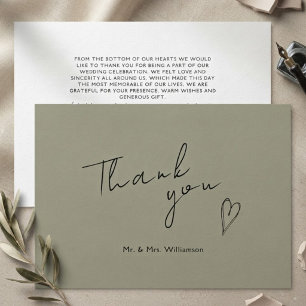 Minimalist Modern Wedding Flat Thank You Card